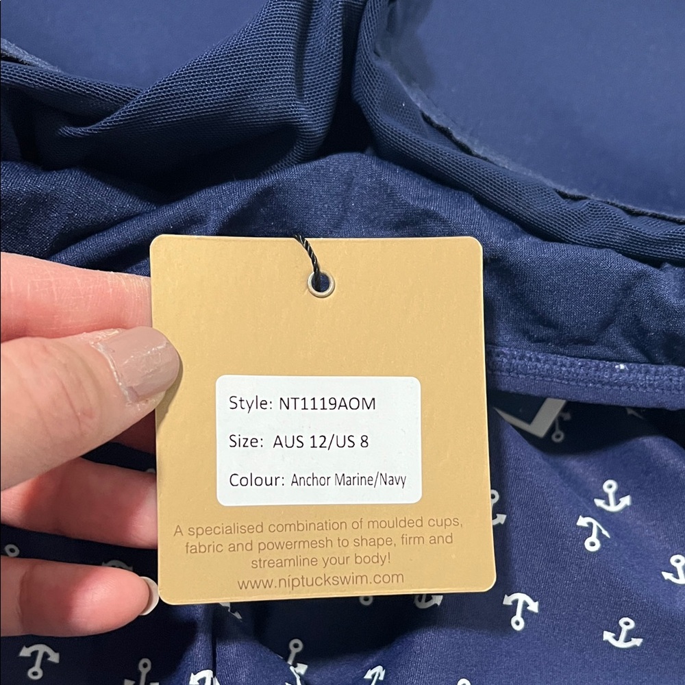 Women's Blue Anchor One Piece Swimsuit NWT - Picture 6 of 6